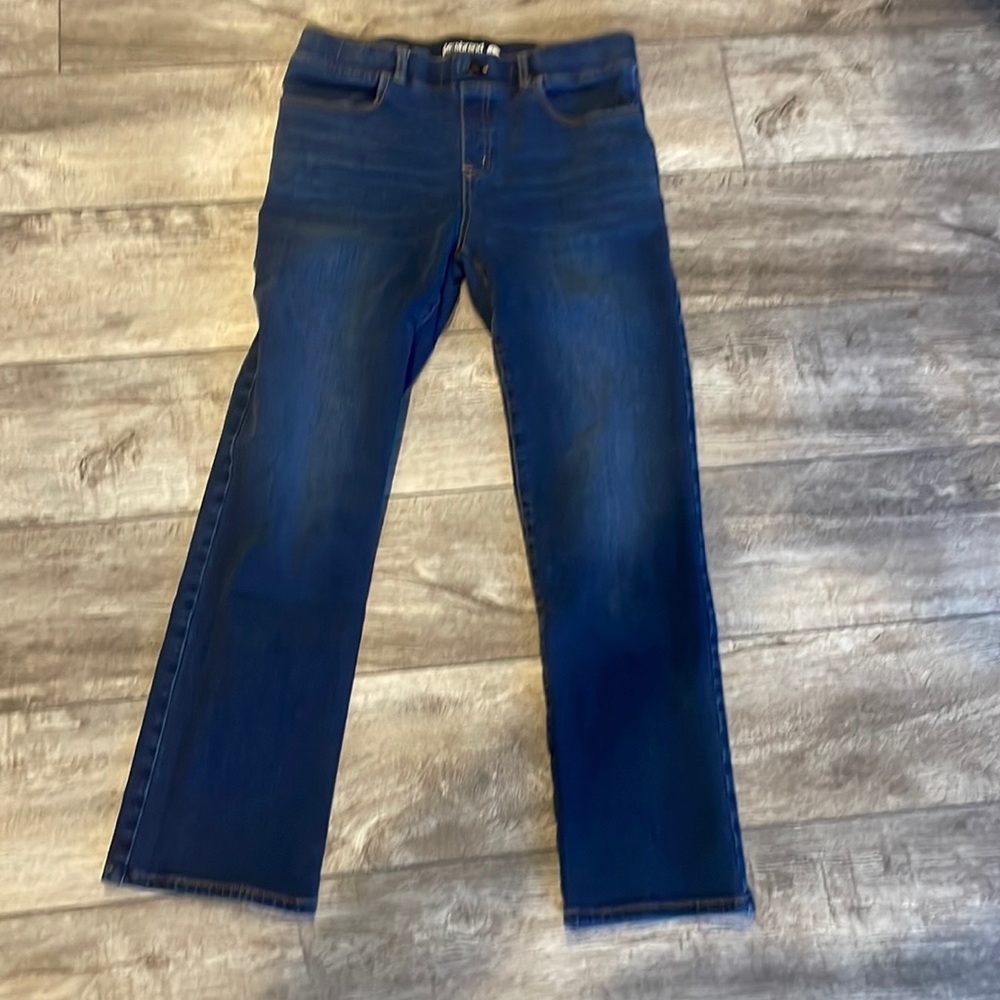 Betabrand straight leg denim yoga pants Large petite